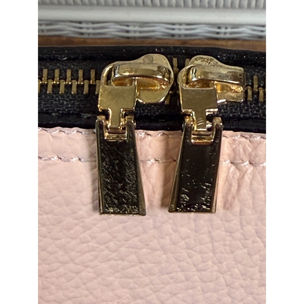 Vera Pelle Italy Pink Black Pebbled Leather Dome Satchel Handbag Gold Hardware - Picture 3 of 10